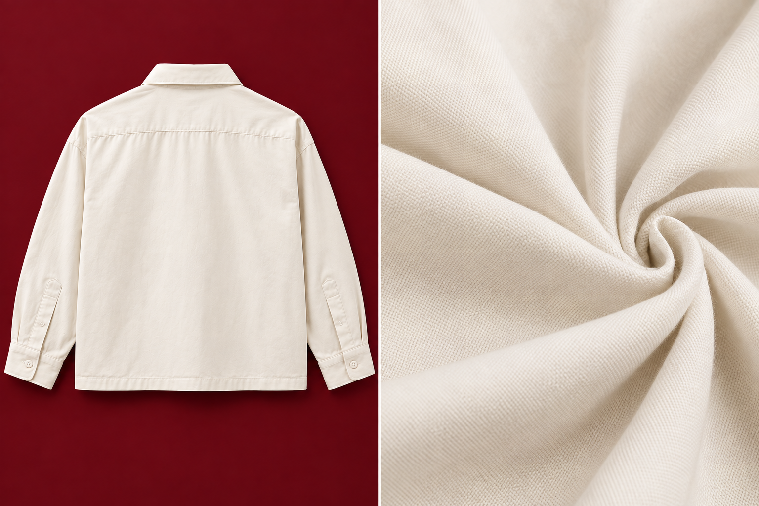 Solid Offwhite Boxy Shirt thumbnail 4