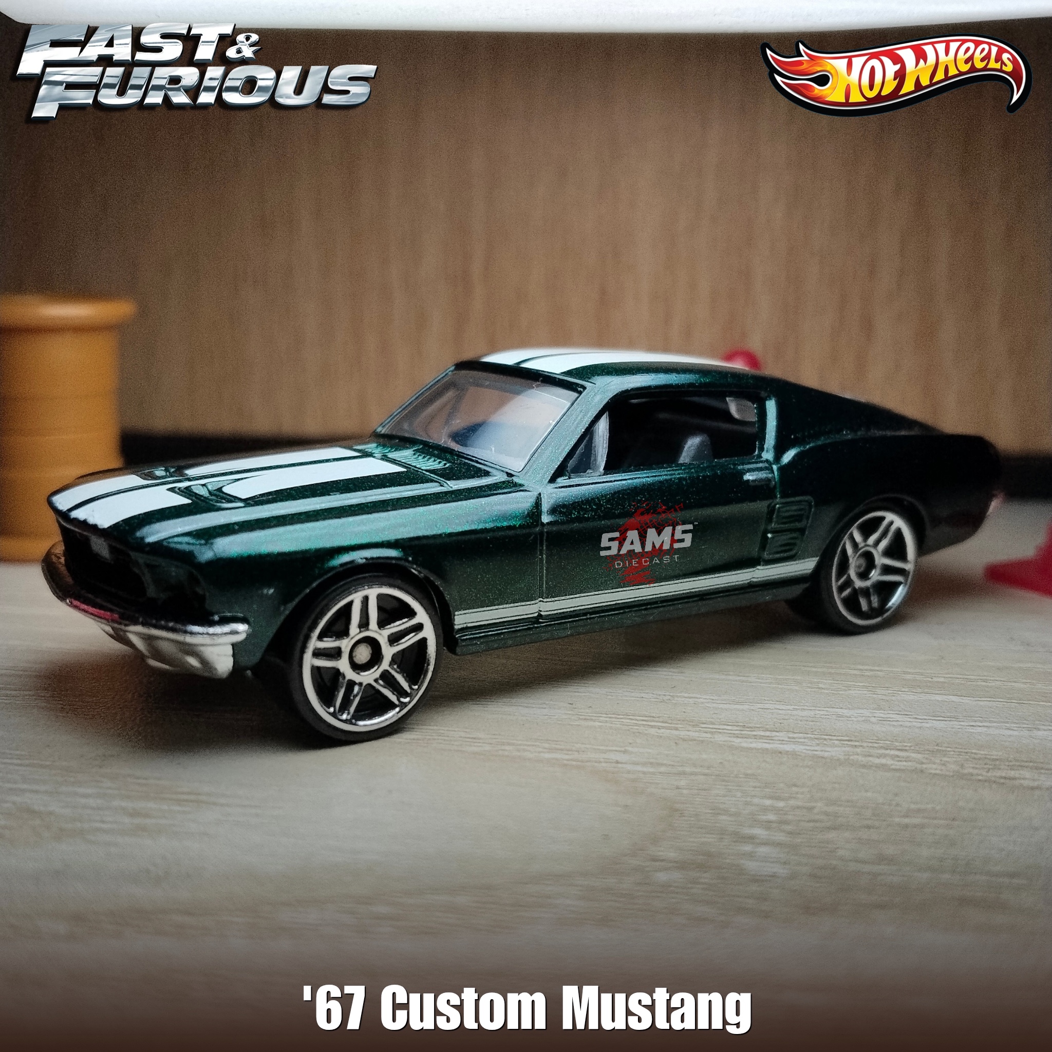 Hot Wheels '67 Custom Mustang 1:64 Fast & Furious (Loose) thumbnail 2