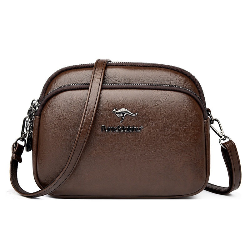 Women’s Small Square Shoulder Bag Soft Leather Large Capacity Crossbody Handbag
