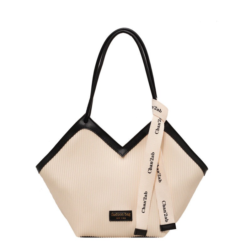 Luxury Ribbon-Accent Pleated Tote Bag