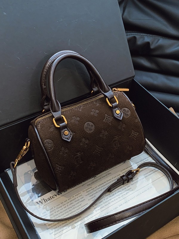 Vintage Floral Boston Bag for Women Stylish Shoulder & Crossbody Handbag