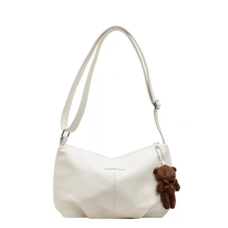 Pleated Dumpling Shoulder & Crossbody Bag with Pendant thumbnail 3