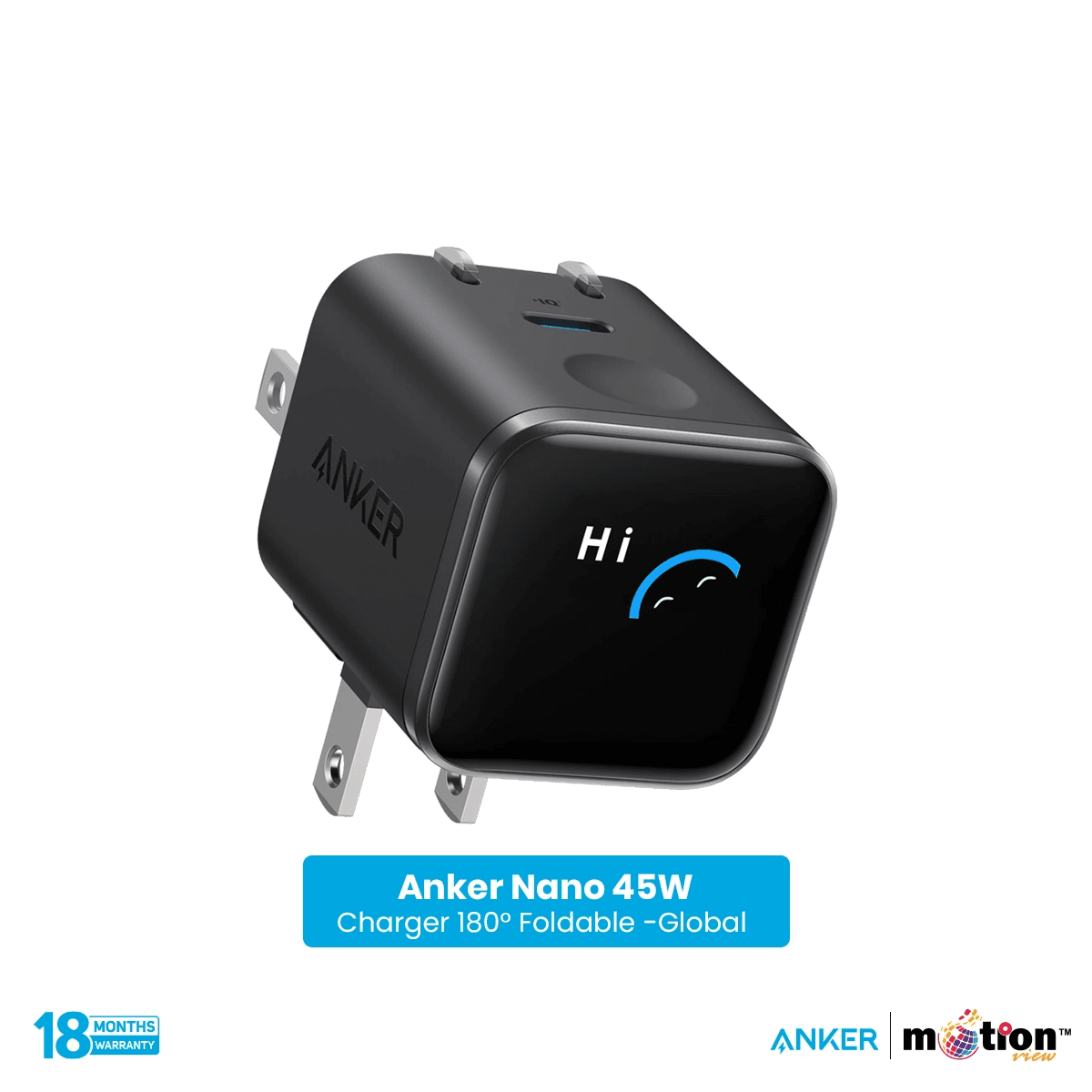 Anker Nano 45W Smart Display Charger 180° Foldable