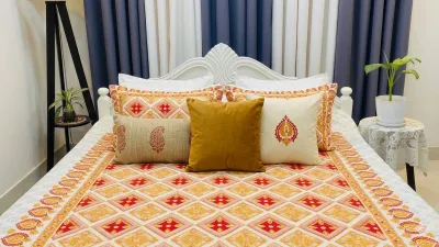 Mila – King Size Elegant Handblock Printed Bedsheet & Pillow Cover Set_img_1
