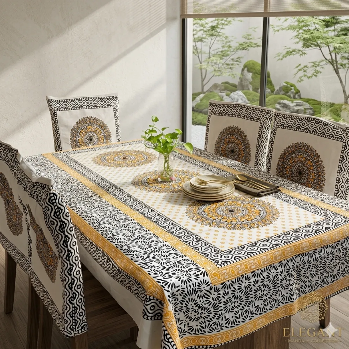 Nondita (নন্দিতা) - Radiant Hand Block Cotton Table Mat Set
