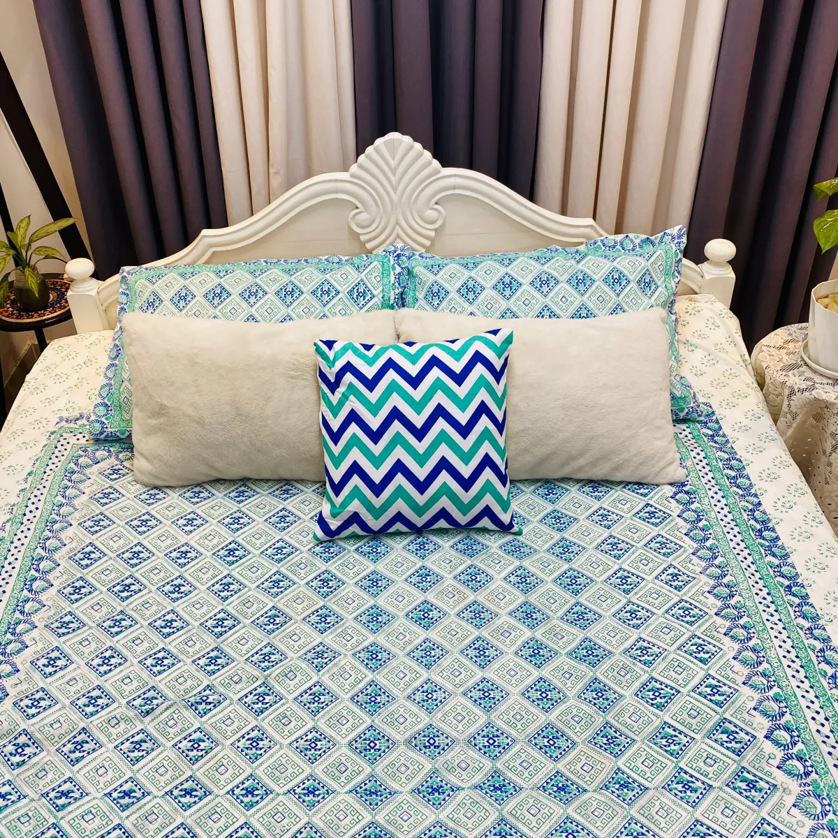 Joya – Premium Traditional Block Bedsheet & Pillow Covers