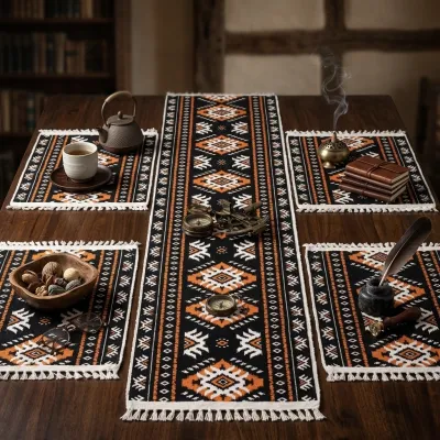 Aranya – Earthy Table Runner & 4 Placemat Set_img_0