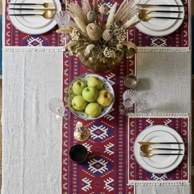 Borsha – Handcrafted Table Runner & 4 Placemat Set_img_1