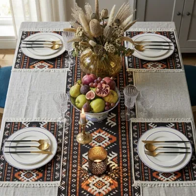 Aranya – Earthy Table Runner & 4 Placemat Set_img_1