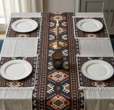 Aranya – Earthy Table Runner & 4 Placemat Set_img_2