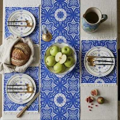 Bihongo – Elegant Block Runner & 4 Placemat Set_img_0