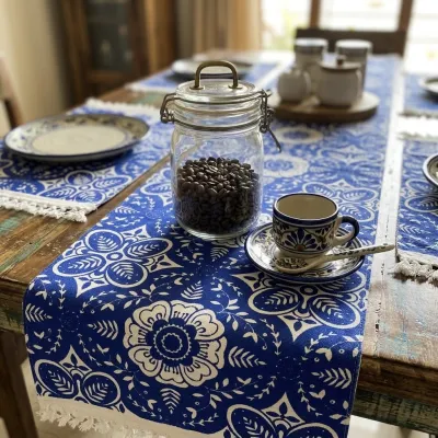 Bihongo – Elegant Block Runner & 4 Placemat Set_img_2