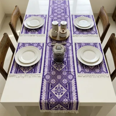 Tuli – Modern Block Runner & 4 Placemat Set_img_0