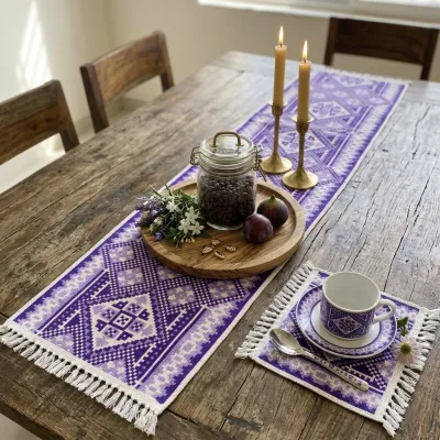 Tuli – Modern Block Runner & 4 Placemat Set_img_1