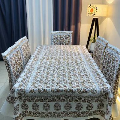 Brishti (বৃষ্টি) - Hand Block Table Cloth_img_0