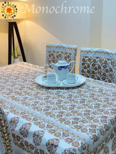 Urmi (ঊর্মি) – Graceful Block Print Dining Table Cloth_img_1