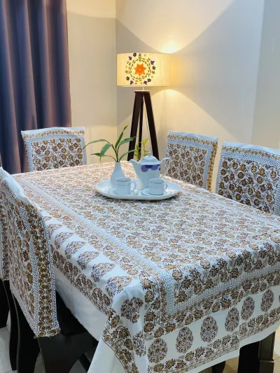 Brishti (বৃষ্টি) - Hand Block Table Cloth_img_2