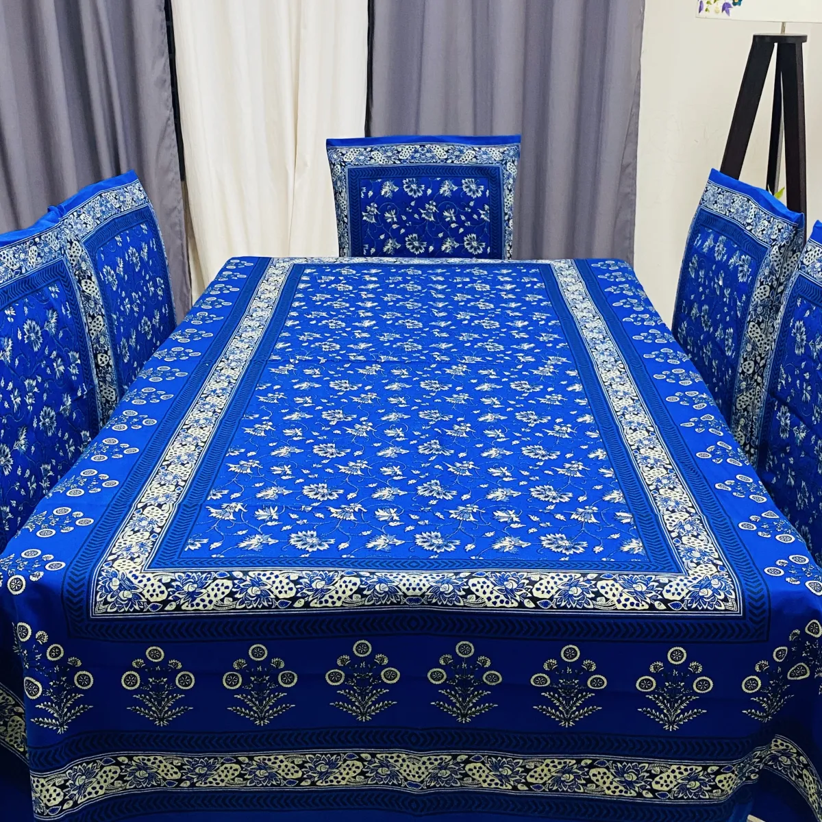 Alpona (আল্পনা) – Traditional Block Print Table Cloth