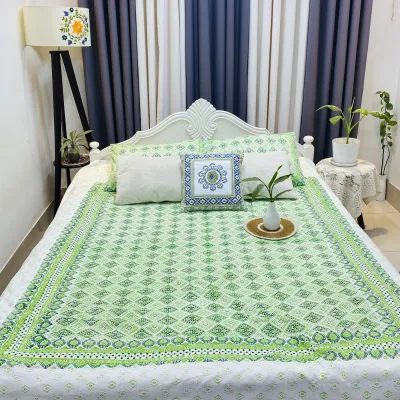 Trina – King Size Premium Traditional Handblock Bedsheet & Pillow Covers_img_2