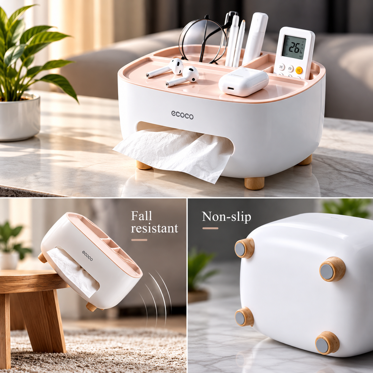 Multi-Function Tissue Box Organizer with Phone Stand_img_5