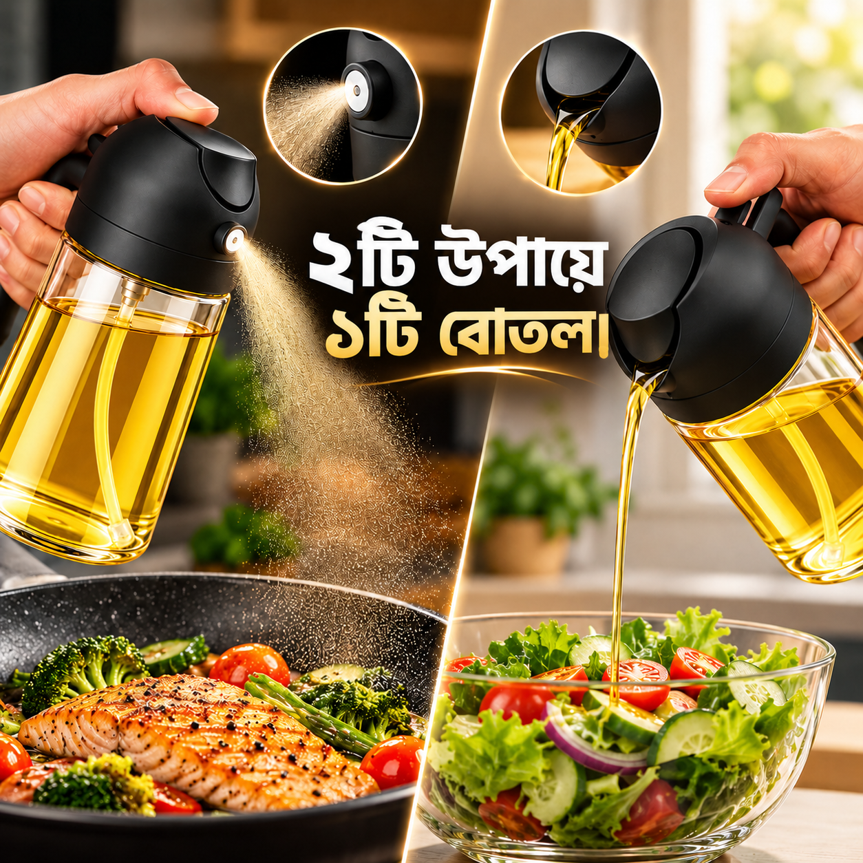 2-in-1 Oil Spray & Dispenser Bottle | kinvani_img_3