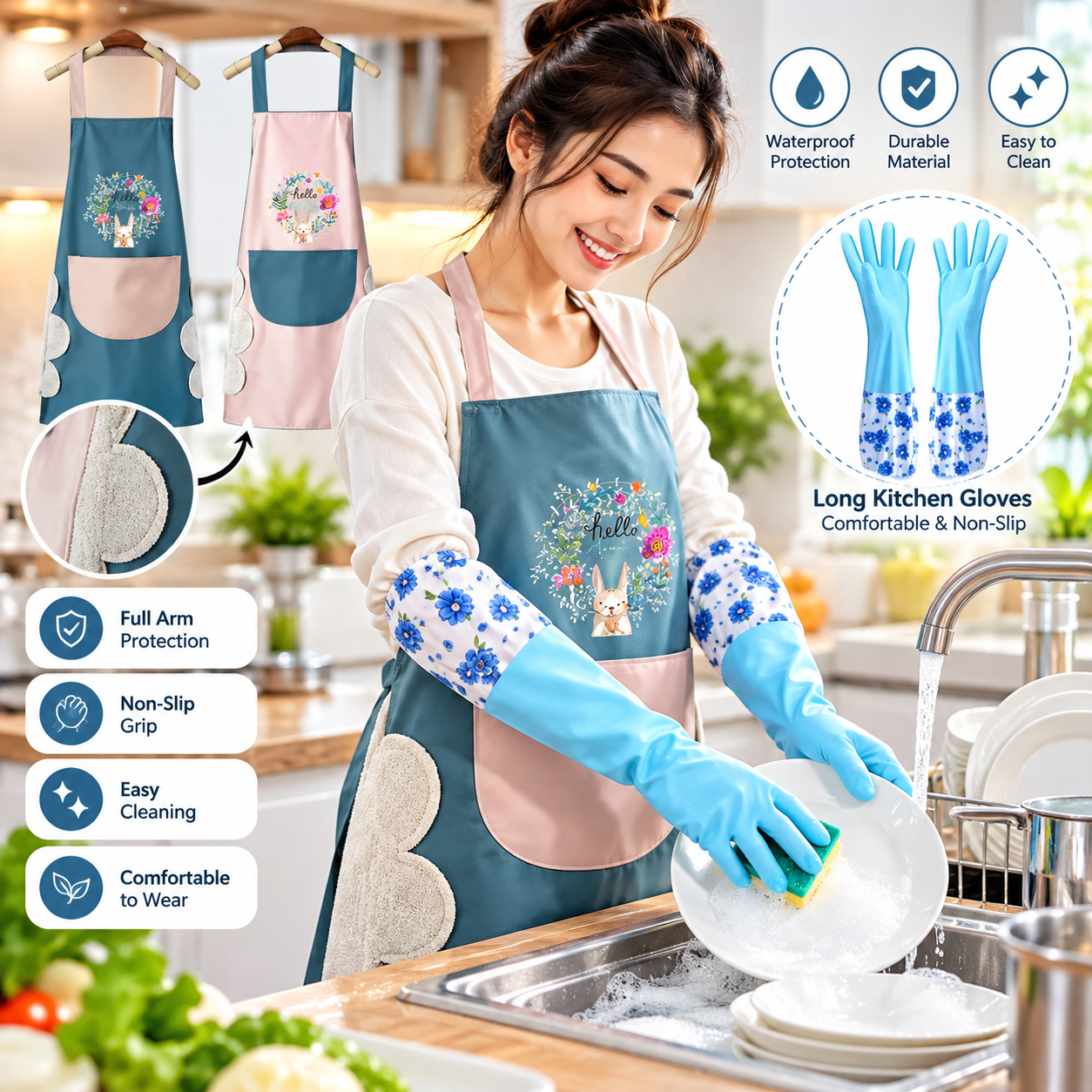 Waterproof Kitchen Apron Assort 1 Pc_img_1