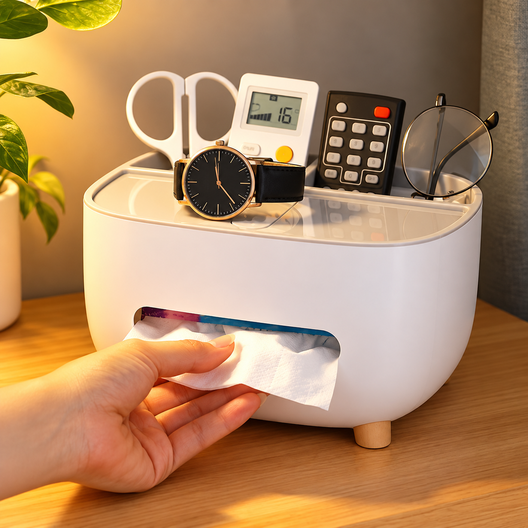 Multi-Function Tissue Box Organizer with Phone Stand_img_3