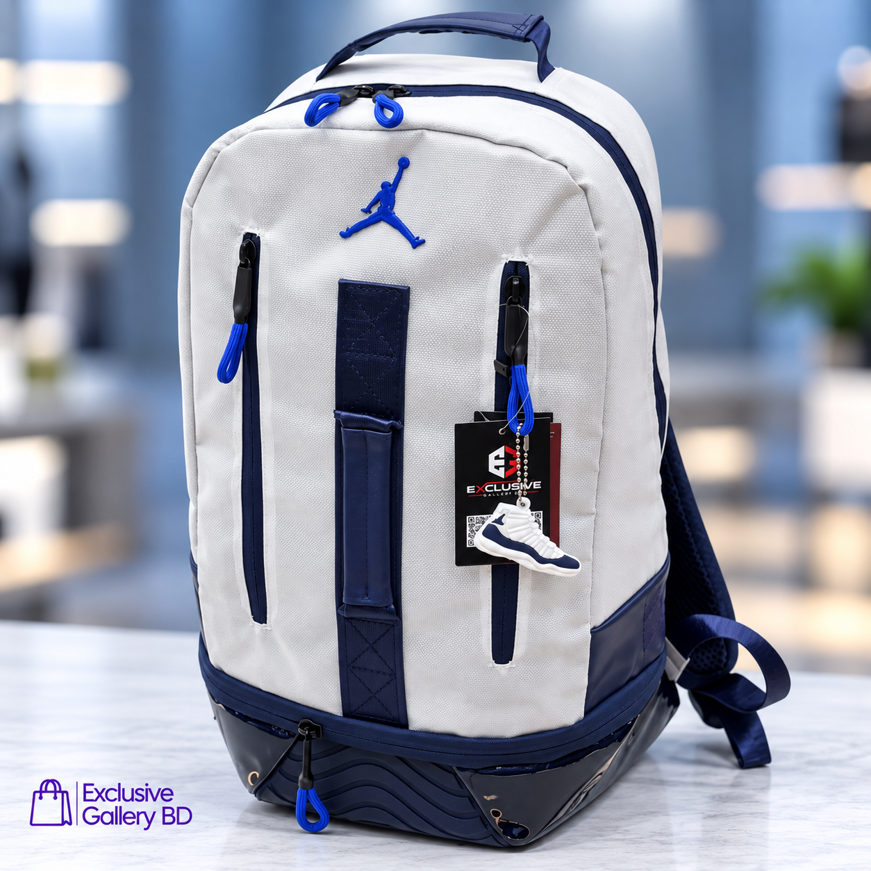 Premium Navy Blue Jordan Style Backpack | Stylish Travel & College Bag