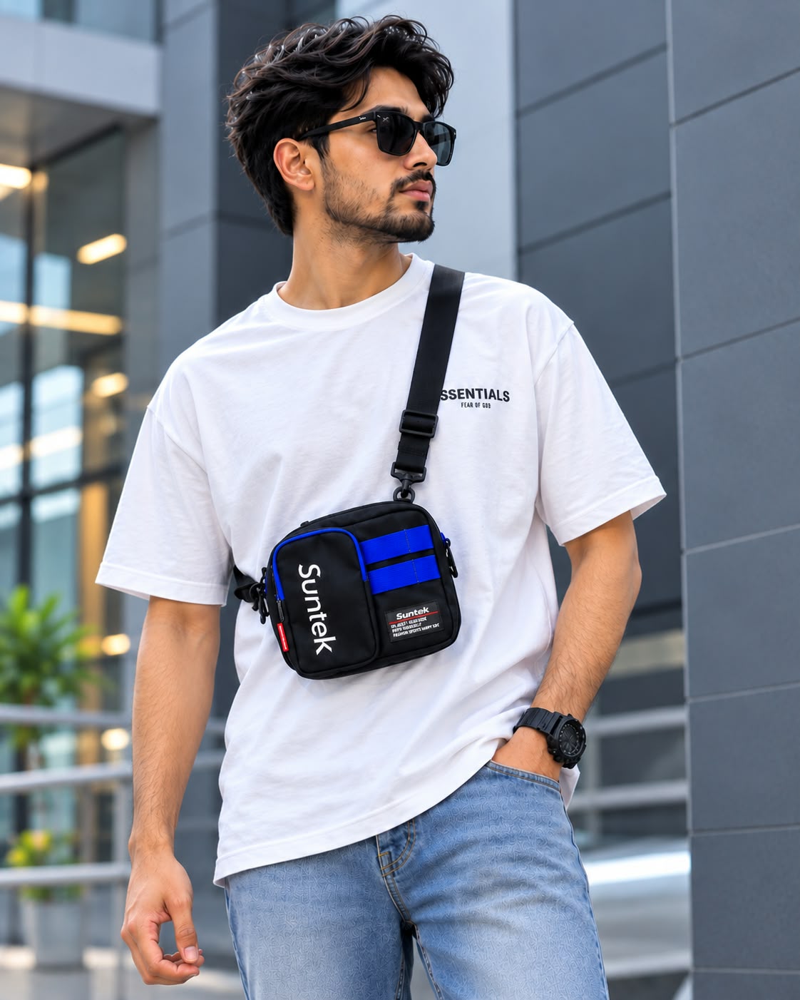 Suntek Black & Purple Crossbody Bag | Exclusive Gallery BD