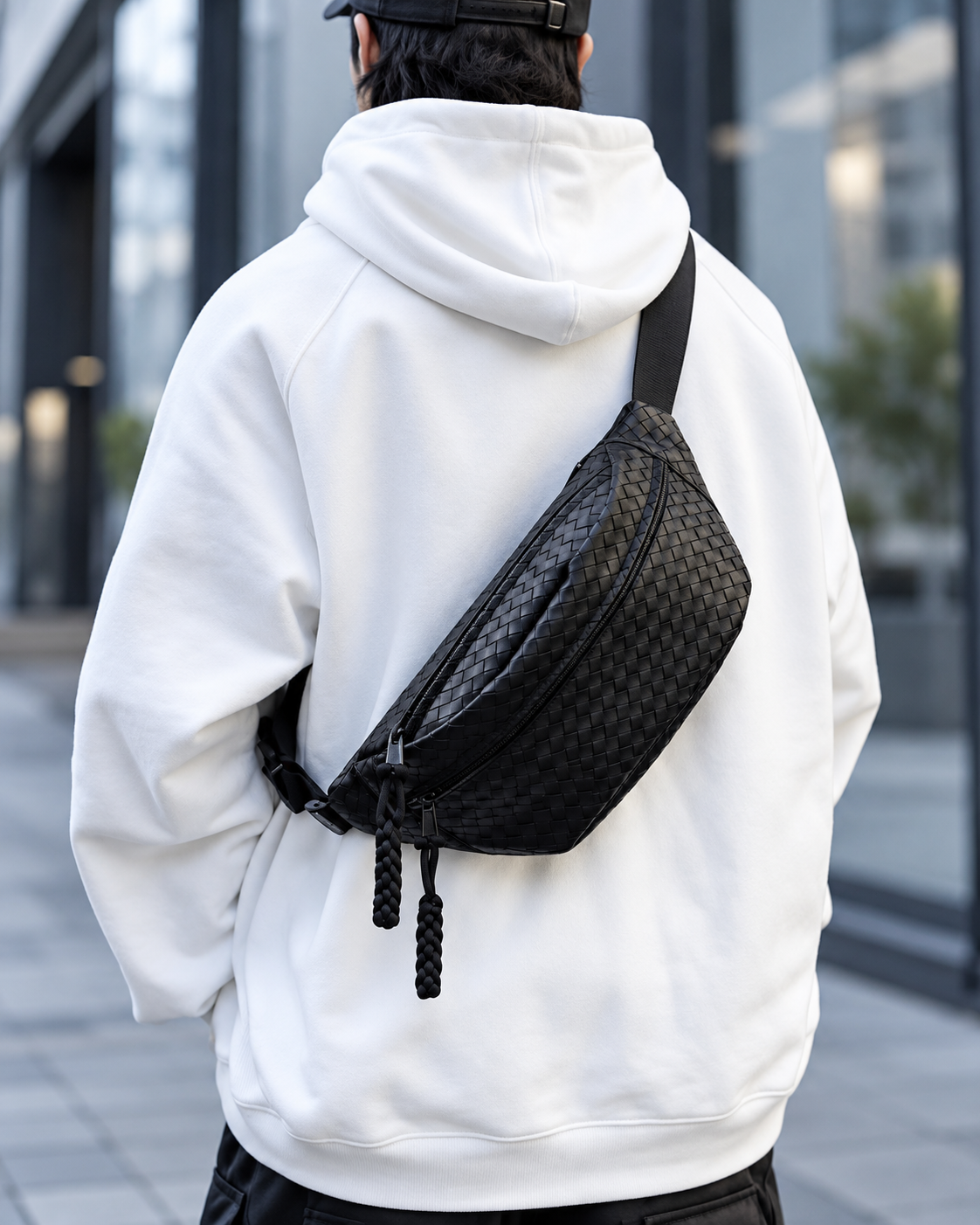 Exclusive Black Woven Chest Bag for Men | Exclusive Gallery BD