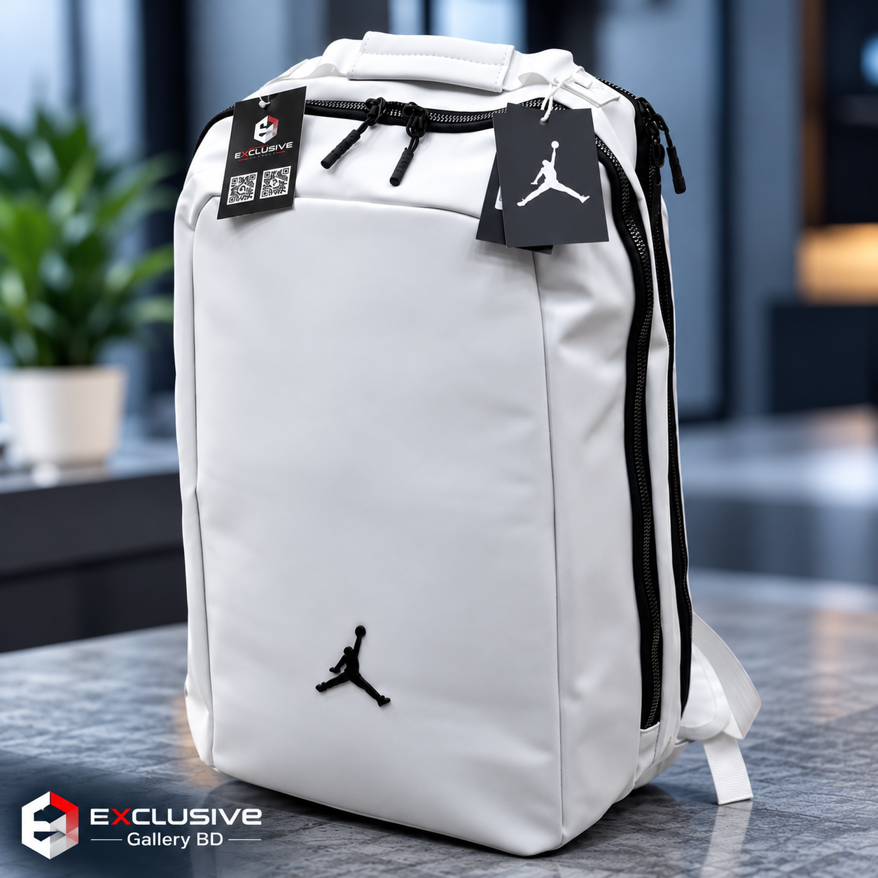White Jordan Backpack | Premium Stylish Travel & Laptop Bag
