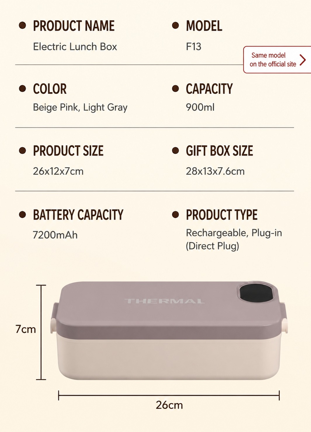 Portable Rechargeable Electric thermal Lunch box thumbnail 8