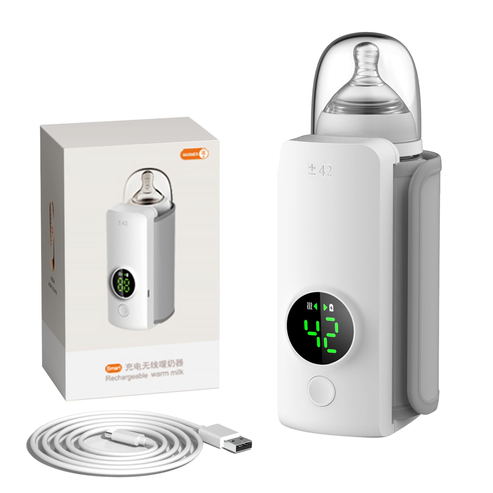 Portable Rechargeable Milk Warmer – Digital Temperature Display