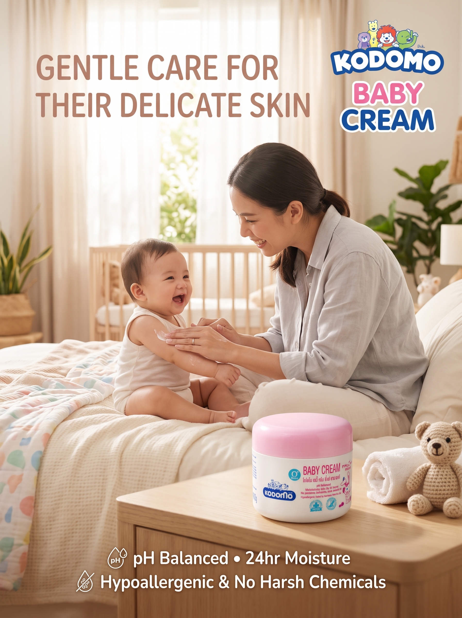 Kodomo Baby Cream - pH Balanced & 24hr Moisture