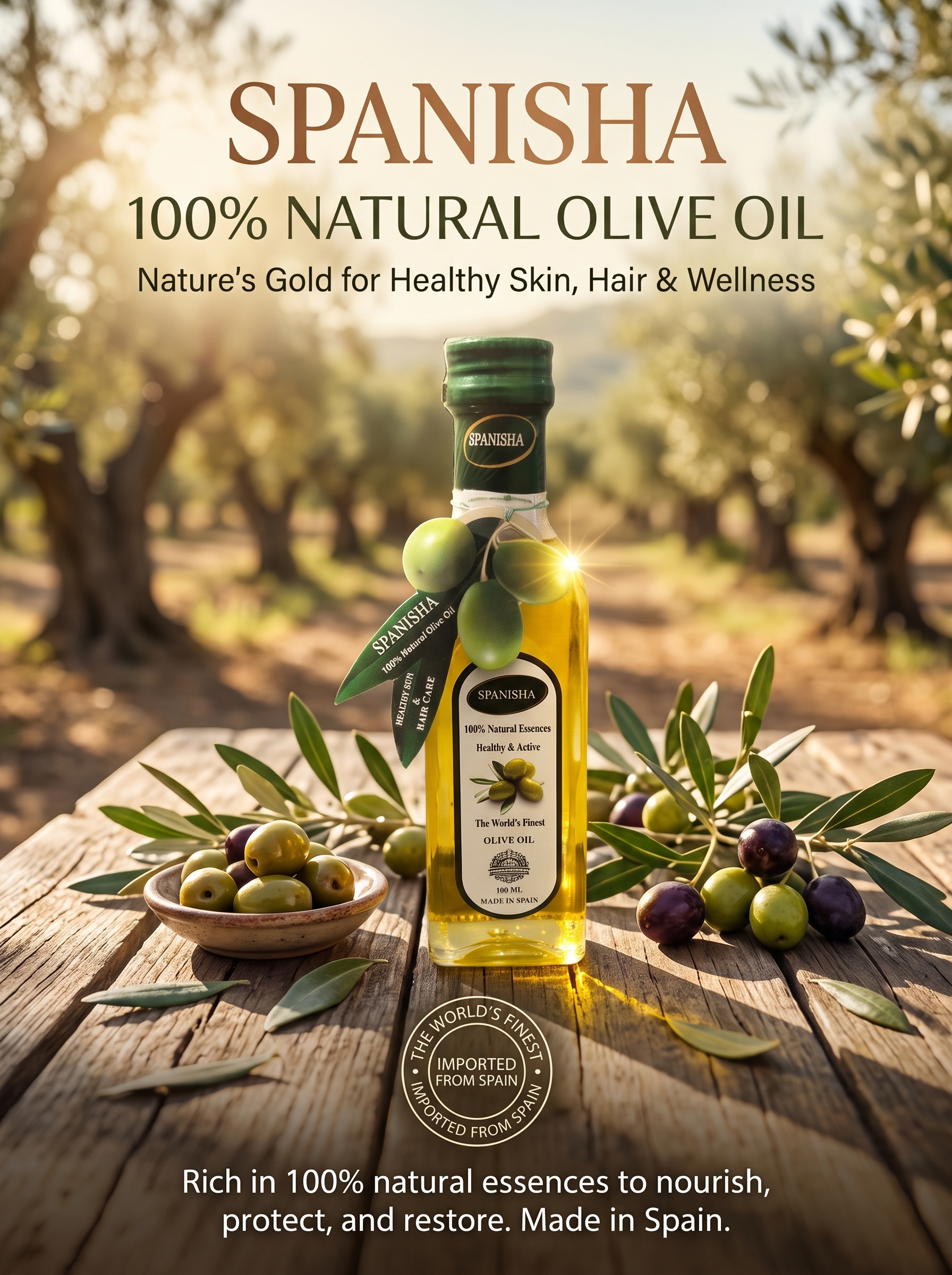 Spanisha 100% Natural Olive Oil (100 ml)