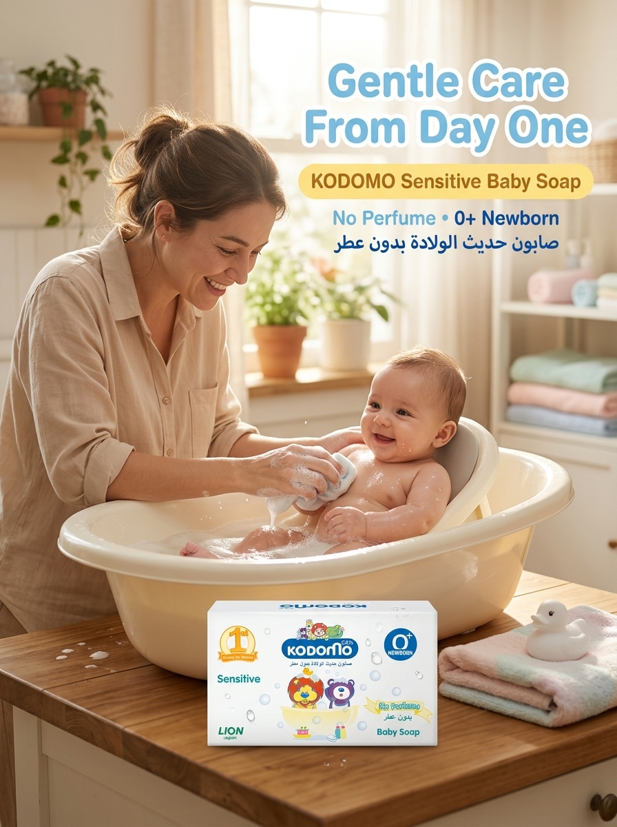 Kodomo Sensitive Baby Soap (0+ Newborn, No Perfume)