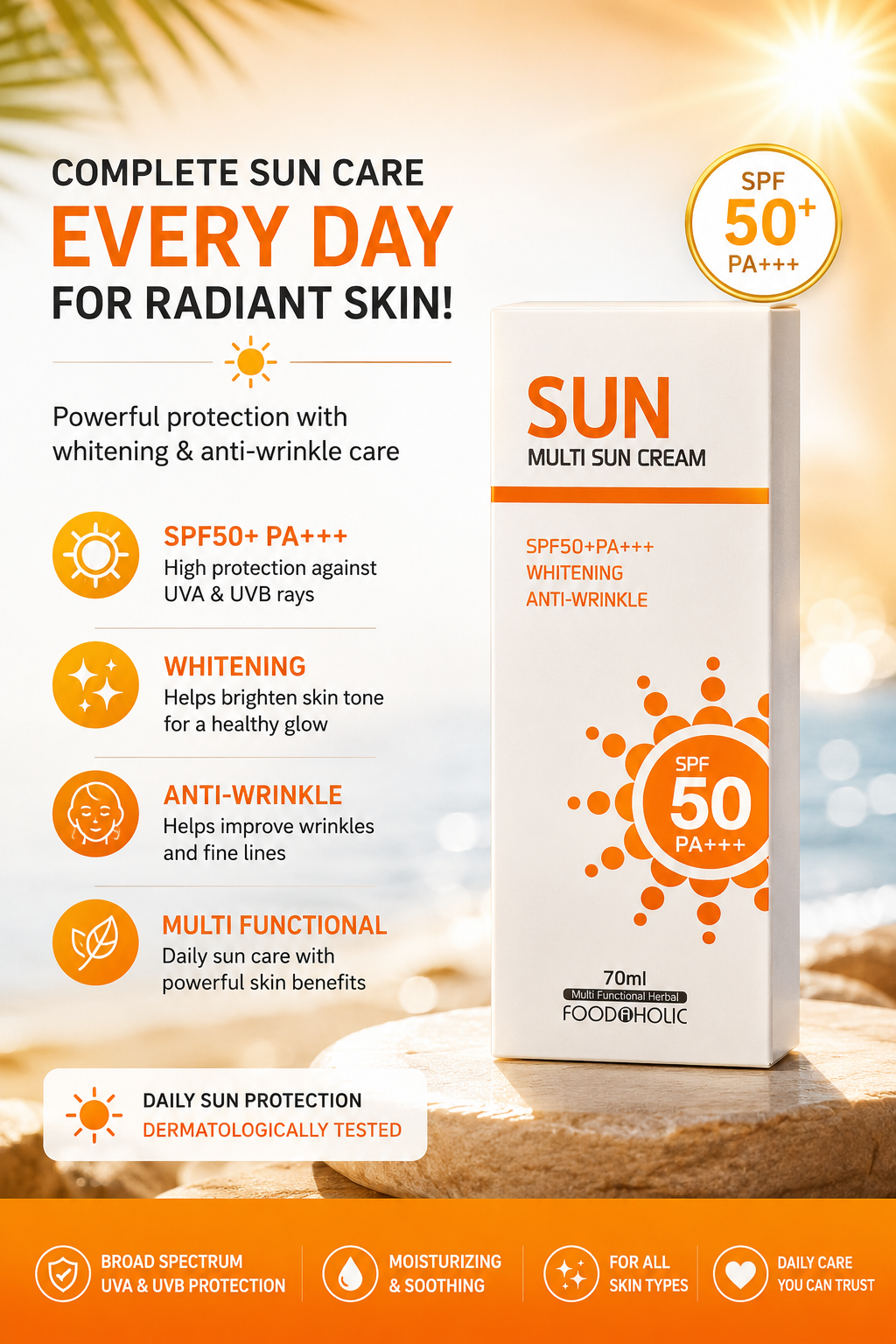 Foodaholic Multi Sun Cream SPF 50+ PA+++ (70ml)