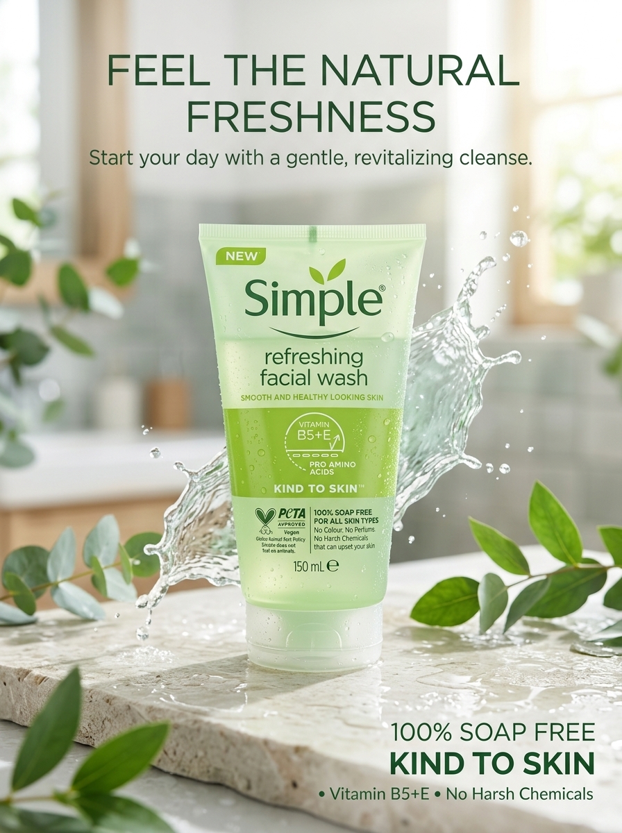 Simple Kind to Skin Refreshing Facial Wash (150 ml)