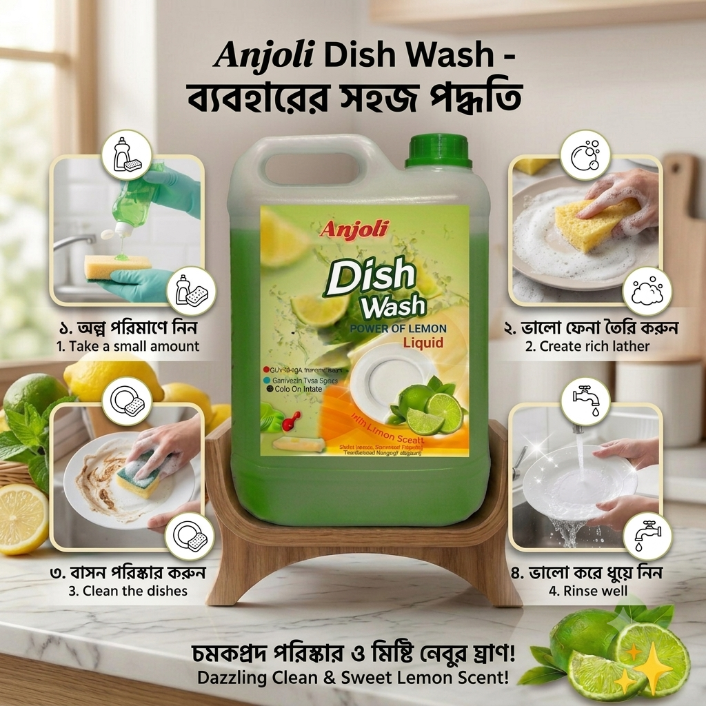 Dish Wash Liquid with Lemon Scent | Best Dishwashing Liquid -5Liter_img_3
