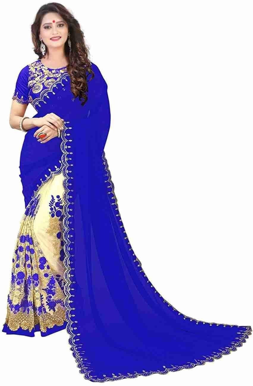 ইন্ডিয়ান জর্জেট শাড়ি ব্লাউজ পিস সহ_img_5