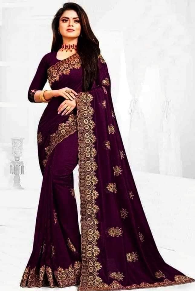 ইন্ডিয়ান জর্জেট শাড়ি ব্লাউজ পিস সহ_img_4