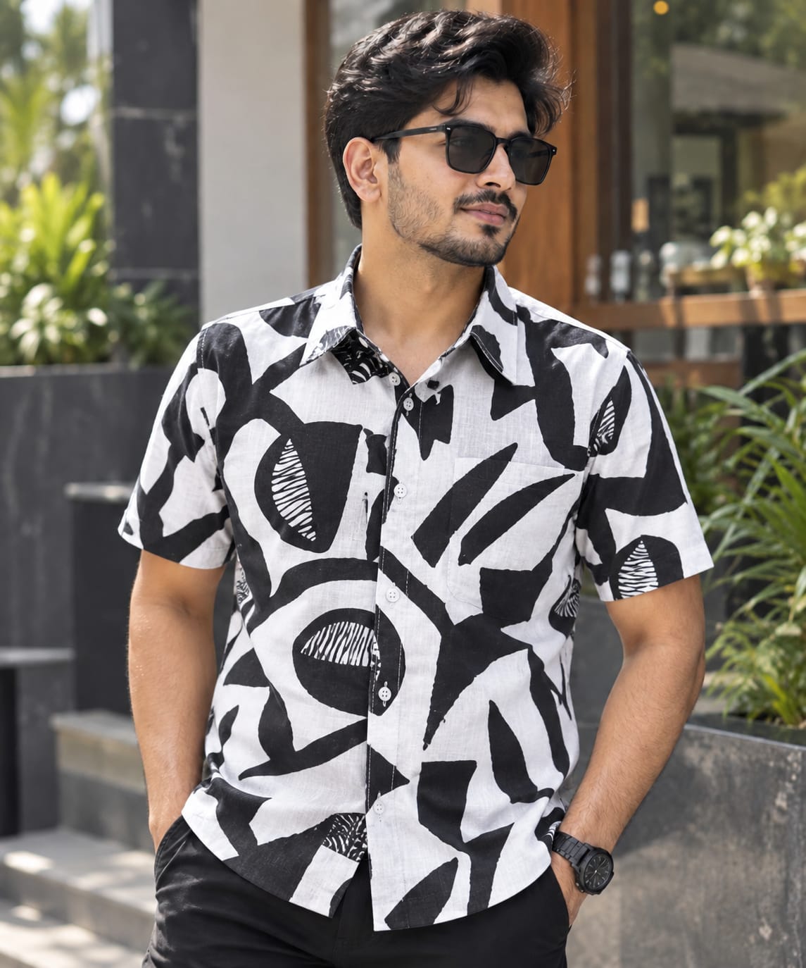 Print Shirt Cotton Half Sleeve For Men's_img_7