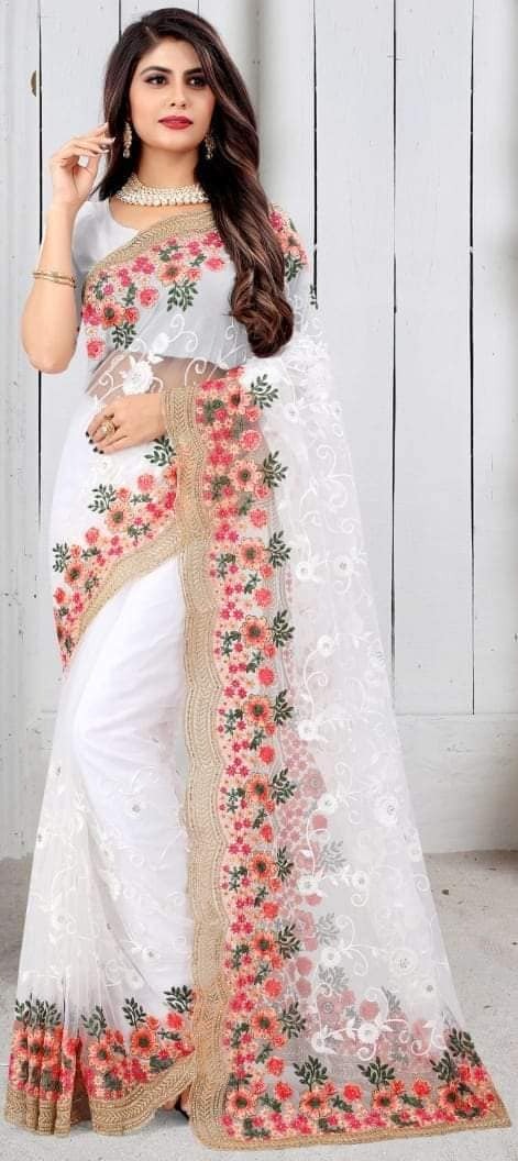 ইন্ডিয়ান জর্জেট শাড়ি ব্লাউজ পিস সহ_img_1