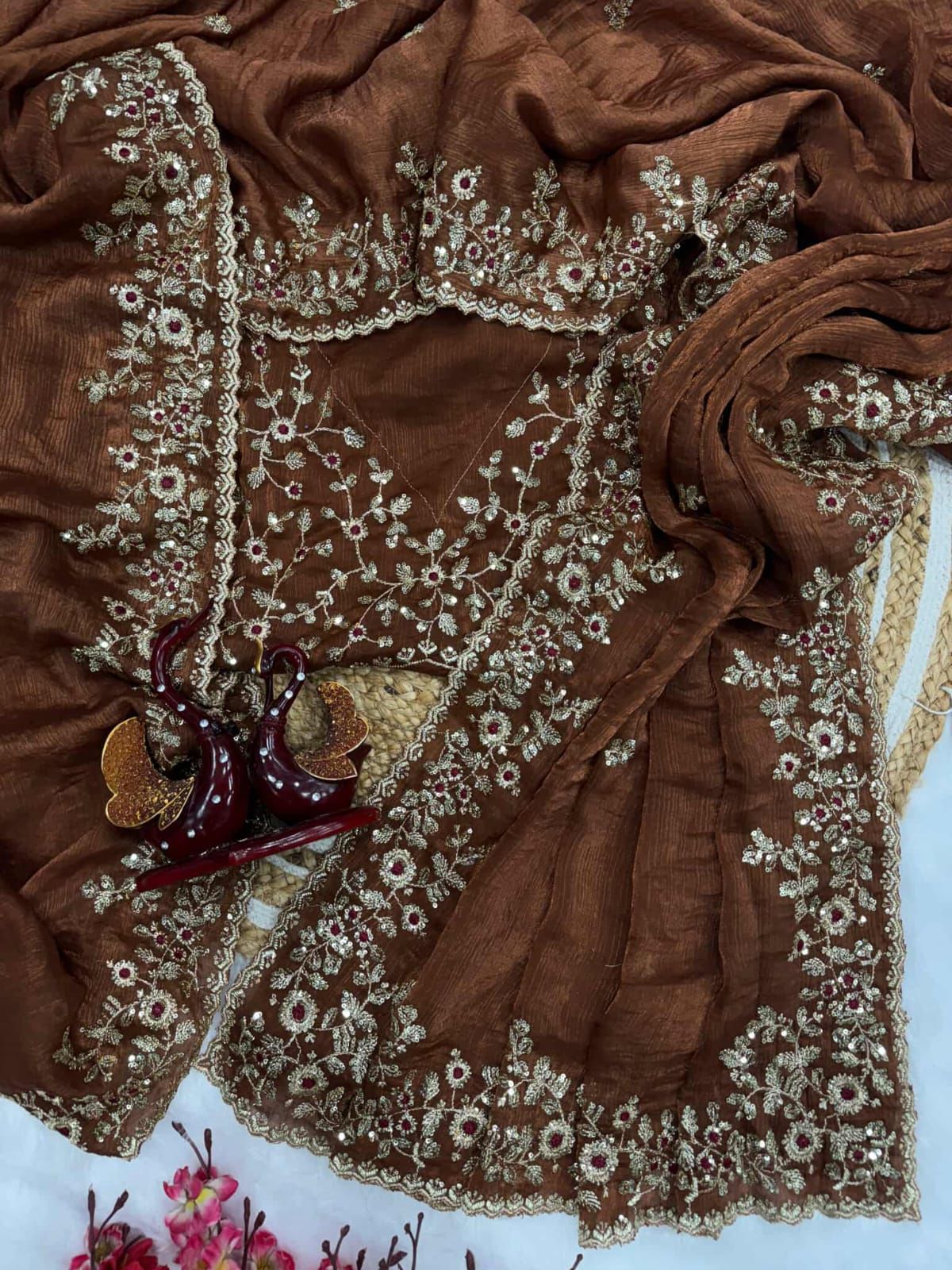 Indian Georgette Sharee with Blouse Piece_img_2