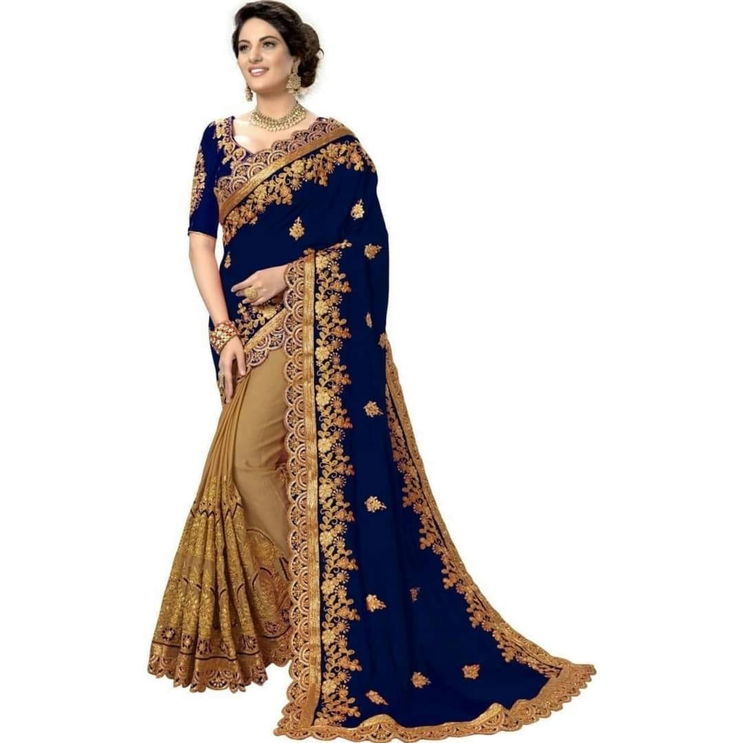 ইন্ডিয়ান জর্জেট শাড়ি ব্লাউজ পিস সহ_img_3