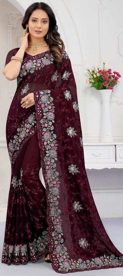 ইন্ডিয়ান জর্জেট শাড়ি ব্লাউজ পিস সহ_img_9