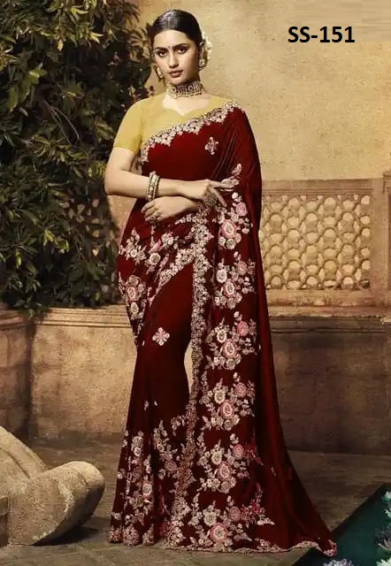 ইন্ডিয়ান জর্জেট শাড়ি ব্লাউজ পিস সহ_img_4