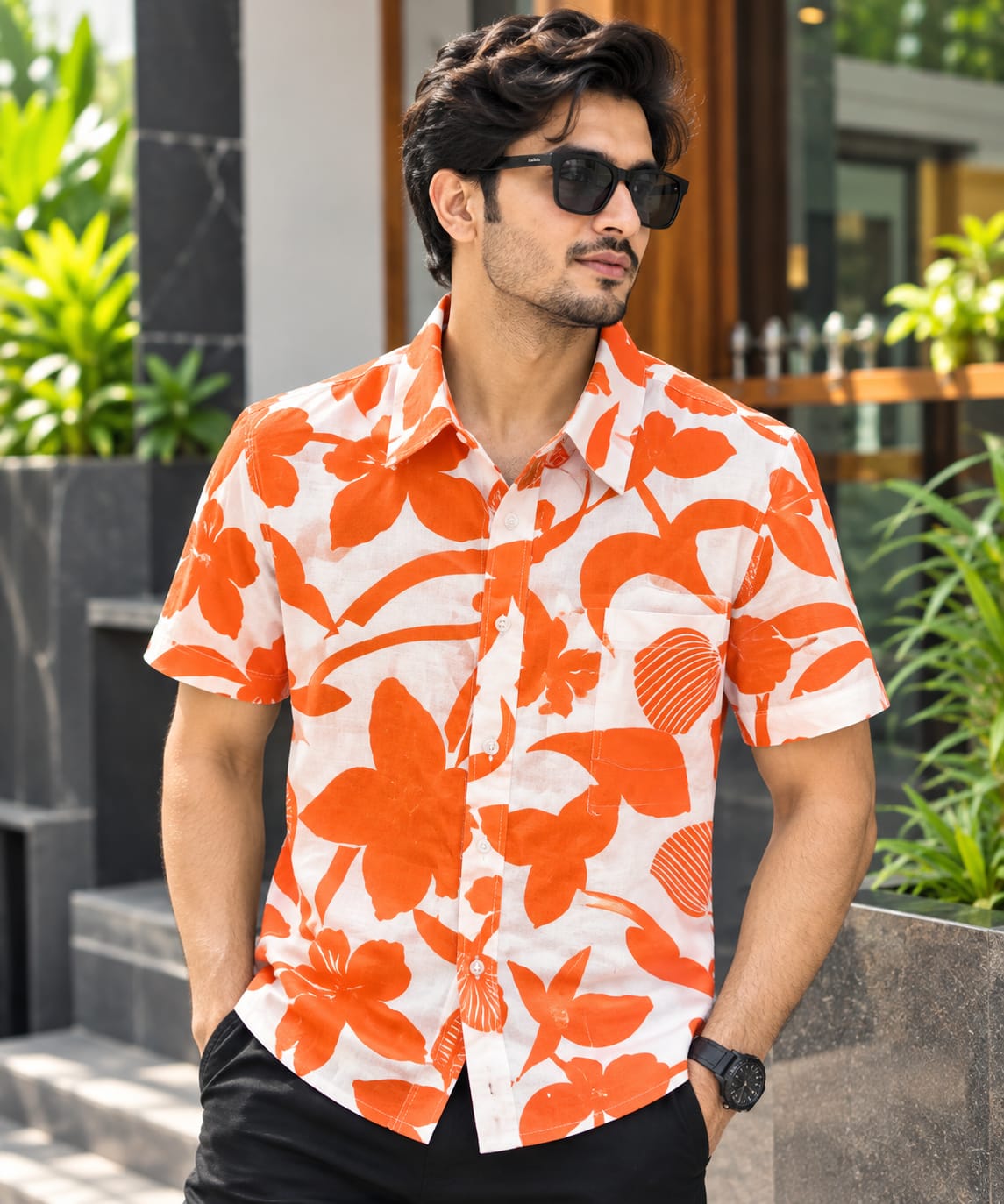 Print Shirt Cotton Half Sleeve For Men's_img_5