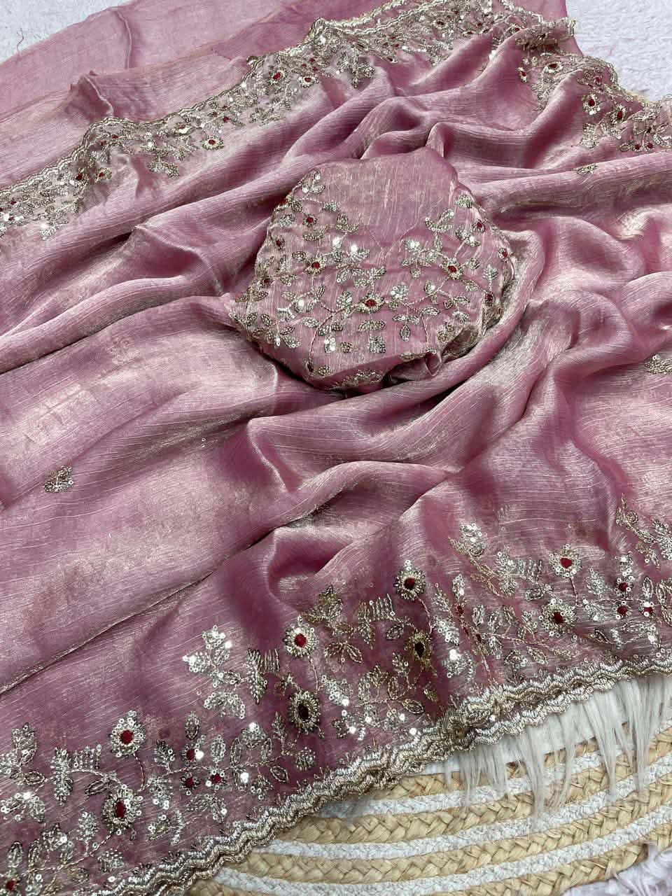 Indian Georgette Sharee with Blouse Piece_img_4