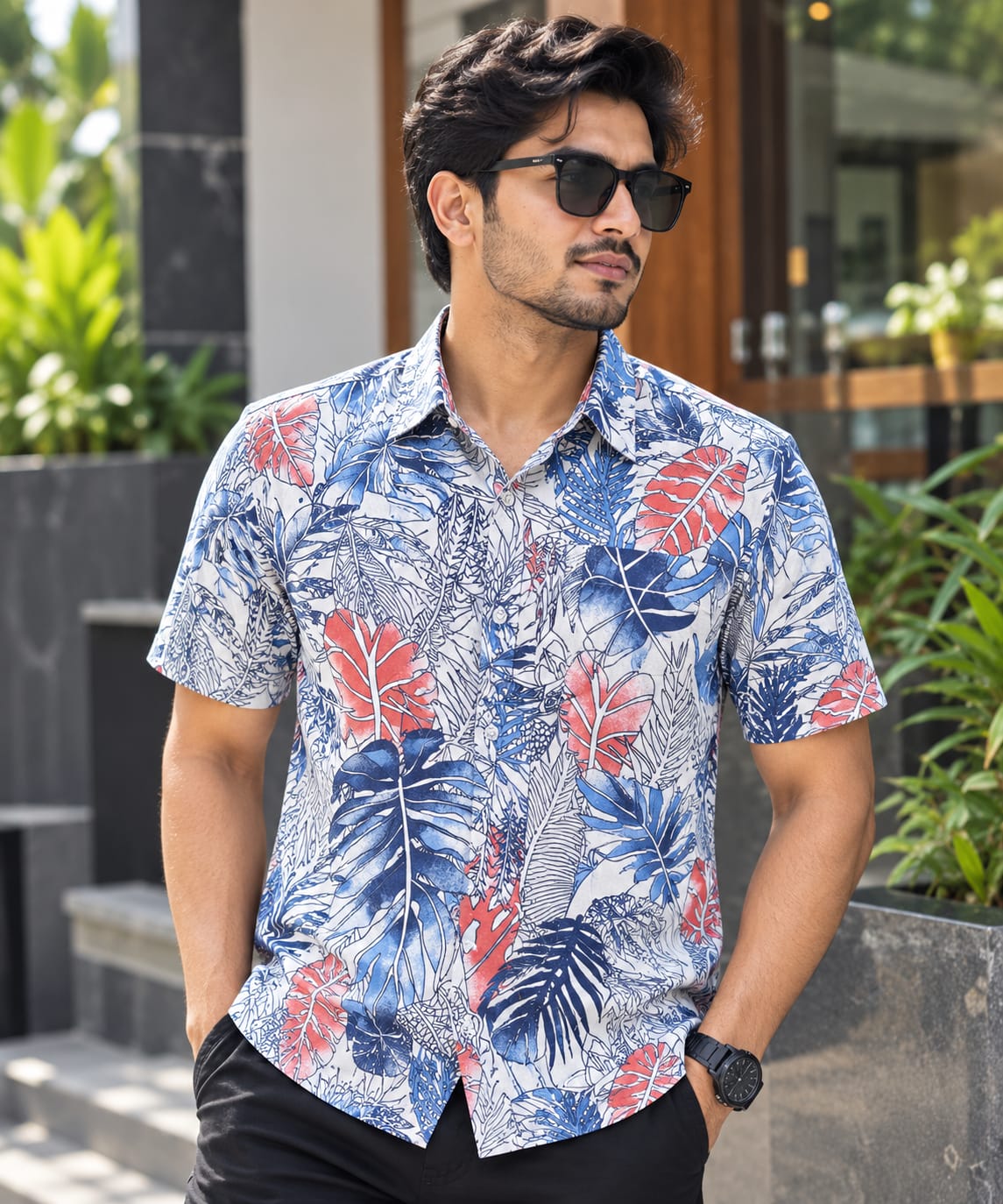 Print Shirt Cotton Half Sleeve For Men's_img_9